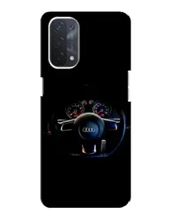 Чехол для OPPO A74 (5G) с картинкой «Салон Audi — руль»
