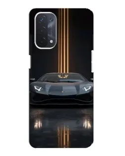 Чехол для OPPO A74 (5G) с картинкой «Lamborghini золотые линии»
