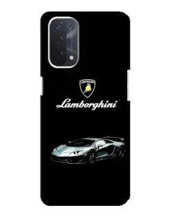 Чехол для OPPO A74 (5G) с картинкой «Логотип Lamborghini классика»
