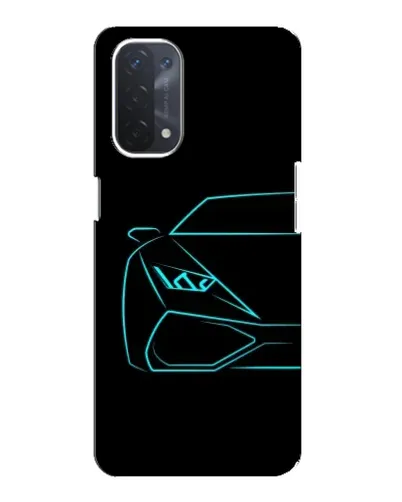 Чехол для OPPO A74 (5G) с картинкой «Голубой силуэт Lamborghini»