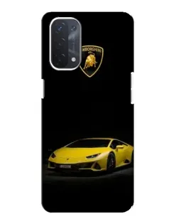 Чехол для OPPO A74 (5G) с картинкой «Lamborghini желтый акцент»