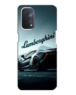 Чехол для OPPO A74 (5G) с картинкой «Классическая надпись Lamborghini»