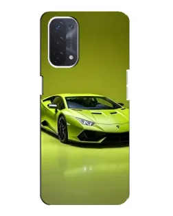 Чехол для OPPO A74 (5G) с картинкой «Салатовый Lamborghini Huracan»