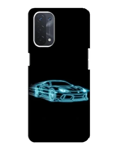 Чехол для OPPO A74 (5G) с картинкой «Неоновый контур Lamborghini»
