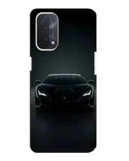 Чехол для OPPO A74 (5G) с картинкой «Черный Lamborghini Aventador»