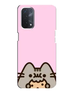 Чехол для OPPO A74 (5G) с картинкой «Pusheen и печенье»