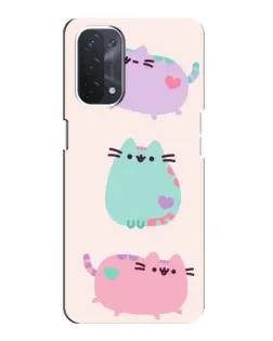 Чехол для OPPO A74 (5G) с картинкой «Pusheen трио»