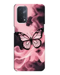 Чехол для OPPO A74 (5G) с картинкой «Бабочка в дыму»