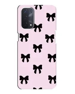 Чехол для OPPO A74 (5G) с картинкой «Черные банты Coquette»