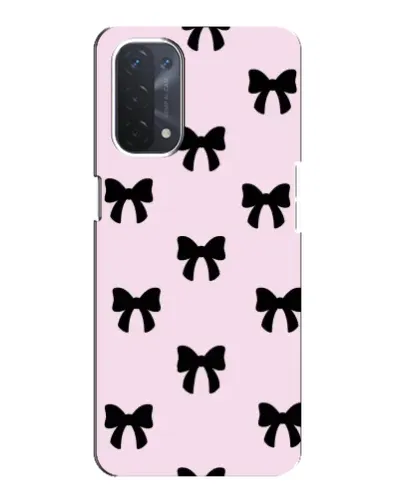 Чехол для OPPO A74 (5G) с картинкой «Черные банты Coquette»