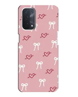Чехол для OPPO A74 (5G) с картинкой «Сердца и банты»