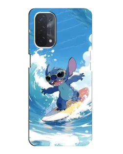Чехол для OPPO A74 (5G) с картинкой «Стич на волне»