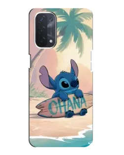Чехол для OPPO A74 (5G) с картинкой «Стич на серфе»