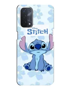 Чехол для OPPO A74 (5G) с картинкой «Stitch среди цветов»