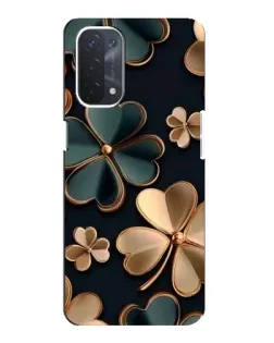 Чехол для OPPO A74 (5G) с картинкой «Клевер в золоте»