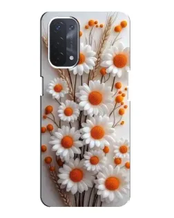 Чехол для OPPO A74 (5G) с картинкой «Белые сухоцветы»