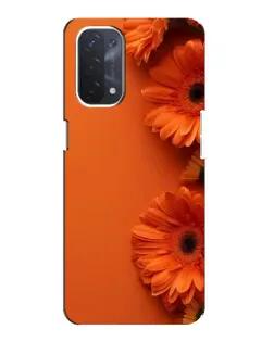 Чехол для OPPO A74 (5G) с картинкой «Оранжевые герберы»