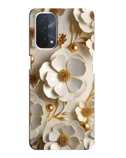 Чехол для OPPO A74 (5G) с картинкой «Белие бумажние  цвети»