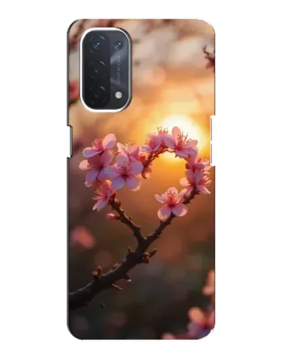 Чехол для OPPO A74 (5G) с картинкой «Розовый цвет сердце на фоне заката» Чехол для OPPO A74 (5G) с картинкой «Розовый цвет сердце на фоне заката»