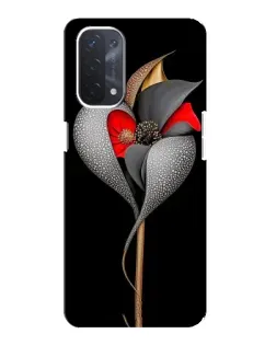 Чехол для OPPO A74 (5G) с картинкой «Серебряный фантазийный цветок»