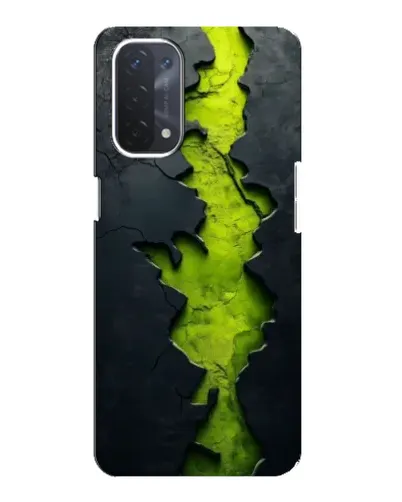 Чехол для OPPO A74 (5G) с картинкой «Салатовый разлом скалы»