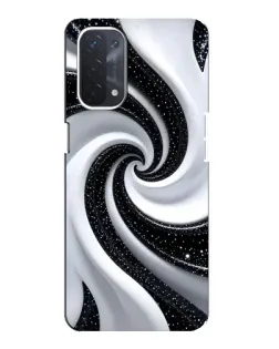 Чехол для OPPO A74 (5G) с картинкой «Черно-белая спираль»