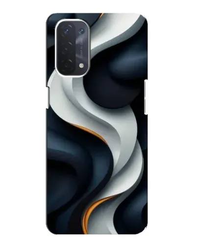 Чехол для OPPO A74 (5G) с картинкой «Объемные черно-белые ленты»