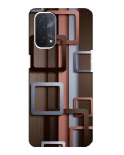 Чехол для OPPO A74 (5G) с картинкой «Коричневые объемные квадраты»