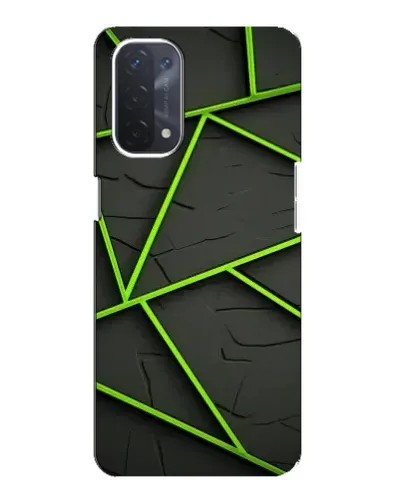 Чехол для OPPO A74 (5G) с картинкой «Зеленые геометрические линии»