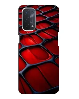 Чехол для OPPO A74 (5G) с картинкой «Красная глянцевая сетка»