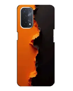 Чехол для OPPO A74 (5G) с картинкой «Оранжевый разлом»