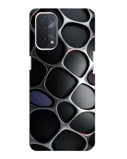 Чехол для OPPO A74 (5G) с картинкой «Объемная темная решетка»