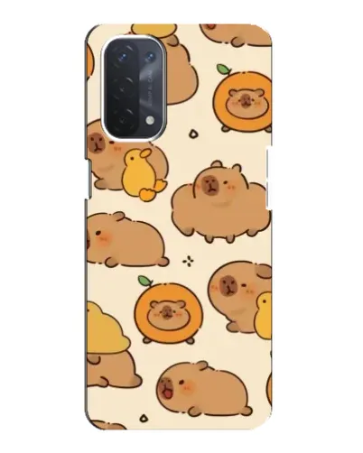 Чехол для OPPO A74 (5G) с картинкой «Капибары с апельсинами»