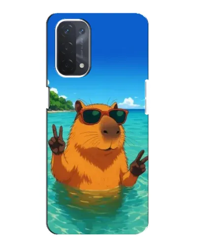Чехол для OPPO A74 (5G) с картинкой «Морская капибара»