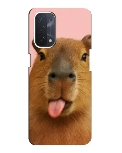 Чехол для OPPO A74 (5G) с картинкой «Капибара с языком»