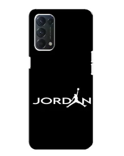 Чехол для OPPO A74 с картинкой «Jordan White Logo»
