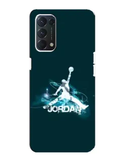 Чехол для OPPO A74 с картинкой «Jordan Blue Fire»