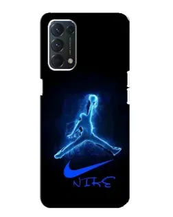 Чехол для OPPO A74 с картинкой «Jordan Neon Blue»