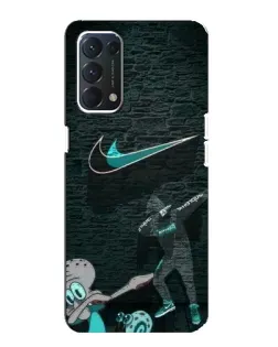 Чехол для OPPO A74 с картинкой «Спортивный арт Nike»
