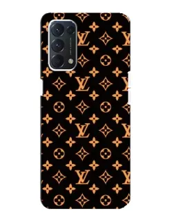 Чехол для OPPO A74 с картинкой «Золотая монограмма LV»