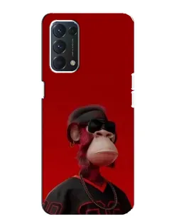 Чехол для OPPO A74 с картинкой «Bored Ape в красном»