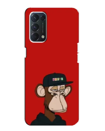 Чехол для OPPO A74 с картинкой «Bored Ape — красный фон»