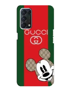 Чехол для OPPO A74 с картинкой «Gucci — полосы и Микки»