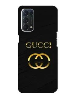 Чехол для OPPO A74 с картинкой «Золотой логотип Gucci»