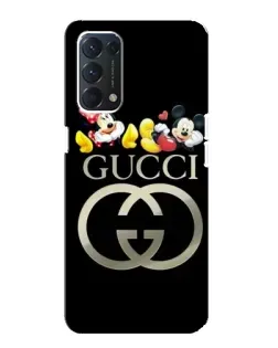 Чехол для OPPO A74 с картинкой «Gucci — герои Disney»