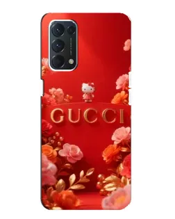 Чехол для OPPO A74 с картинкой «Gucci — золотой сад»