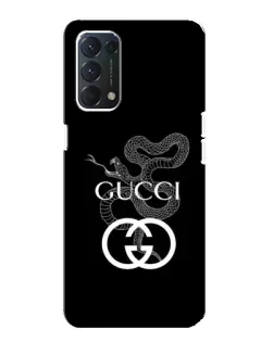 Чехол для OPPO A74 с картинкой «Gucci — серебряная змея»