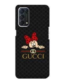 Чехол для OPPO A74 с картинкой «Минни Маус Gucci — черный»