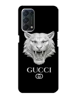 Чохол для OPPO A74 з картинкою «Gucci — срібний лев»