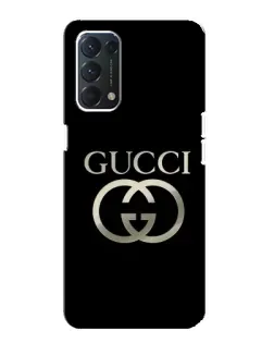 Чохол для OPPO A74 з картинкою «Gucci — золото на чорному»